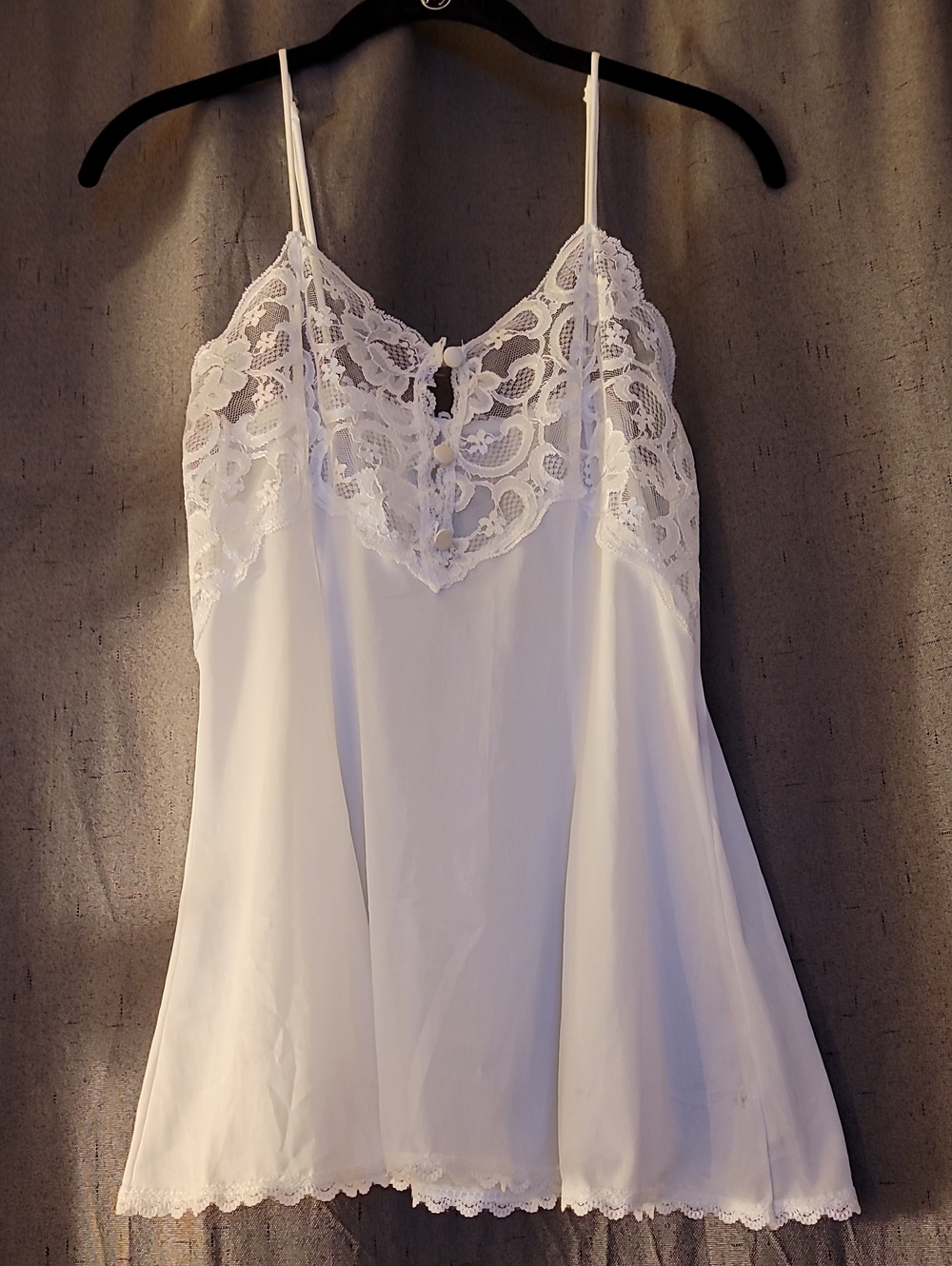 Vintage 70s/80s Fantasy Nightwear Lace Babydoll Cami Slip Top - Small